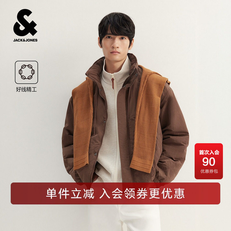 杰克琼斯冬季男装新款棉服冬衣保暖长袖立领美式休闲226409006