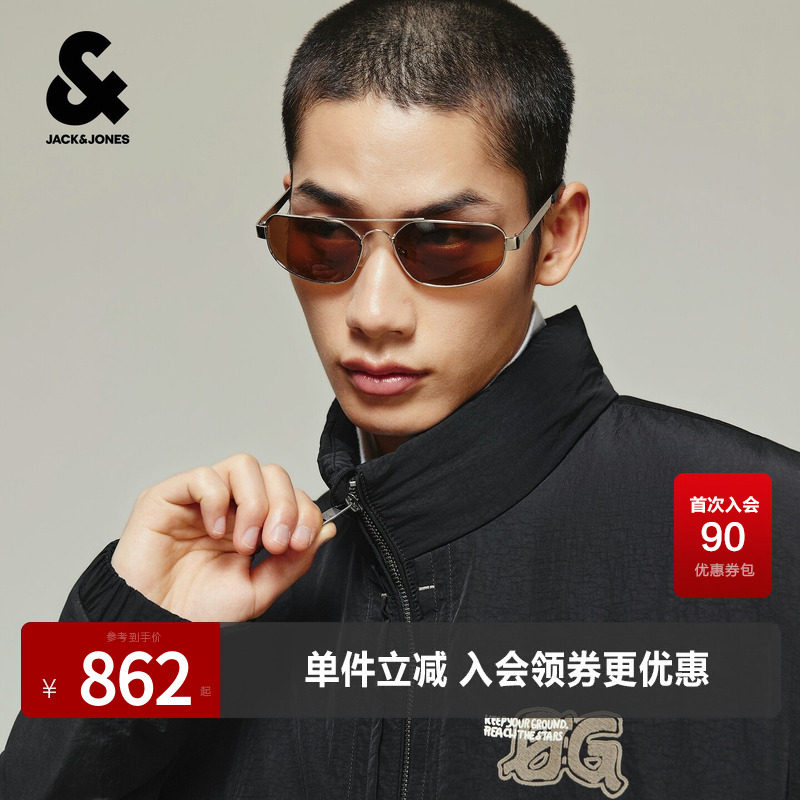 杰克琼斯男装羽绒服外套保暖亲肤光泽皱感时尚皮标潮防风门襟宽松