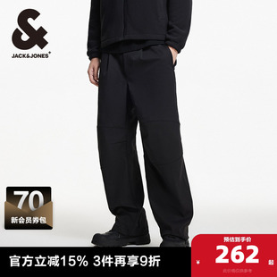 3D立体膝盖廓形宽腿裤 男装 直筒裤 子男裤 裤 杰克琼斯outlets春季