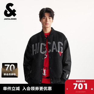 棒球领保暖外套 新款 杰克琼斯奥特莱斯NBA联名男装 羽绒服秋冬季