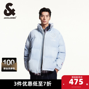杰克琼斯夹克外套春季 NBA联名灰熊队贴布图案装 饰棉服男装 新款