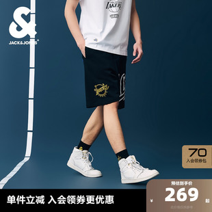 时尚 五分裤 男士 休闲短裤 NBA联名湖人队时尚 杰克琼斯奥特莱斯春季