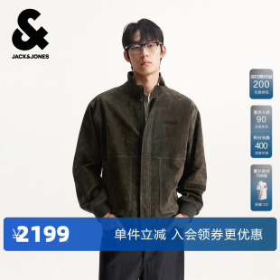 杰克琼斯男装 潮流拉链立领外套上衣 春秋夹克日常百搭立体钢印时尚