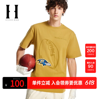 SEASONHIGH短袖联名T恤刺绣胶印
