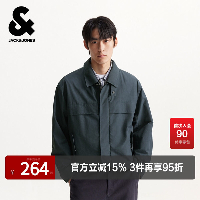 杰克琼斯奥特莱斯夹克男装春秋季2025年新款衬衫领长袖外套上衣