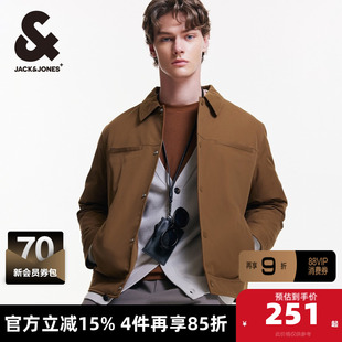 杰克琼斯outlets冬简约纯色百搭时尚翻领薄款羽绒夹克外套男装