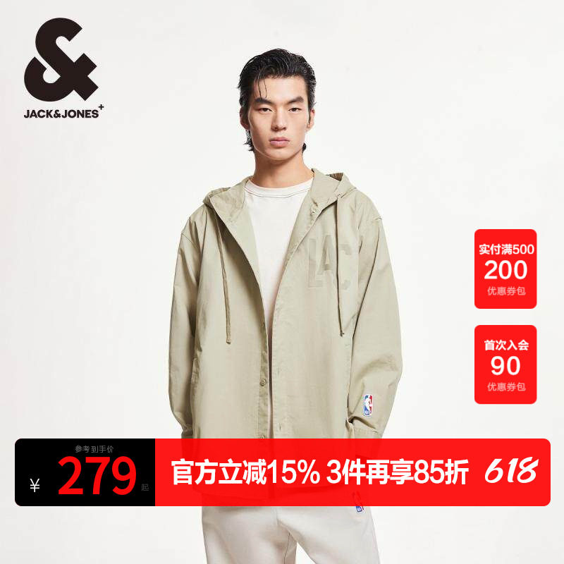 杰克琼斯春季NBA联名时尚百搭潮流酷刺绣外套夹克衬衫上衣男装
