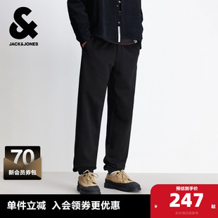 杰克琼斯奥特莱斯男装春秋卫裤合体纯色收口裤脚加绒抽绳长裤裤子