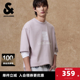 精致刺绣多色可选纯棉宽松短袖 新款 T恤夏季 杰克琼斯奥特莱斯男装