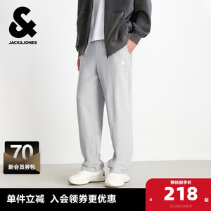 杰克琼斯男装秋季新款经典百搭休闲纯棉舒适松紧抽绳运动直筒卫裤