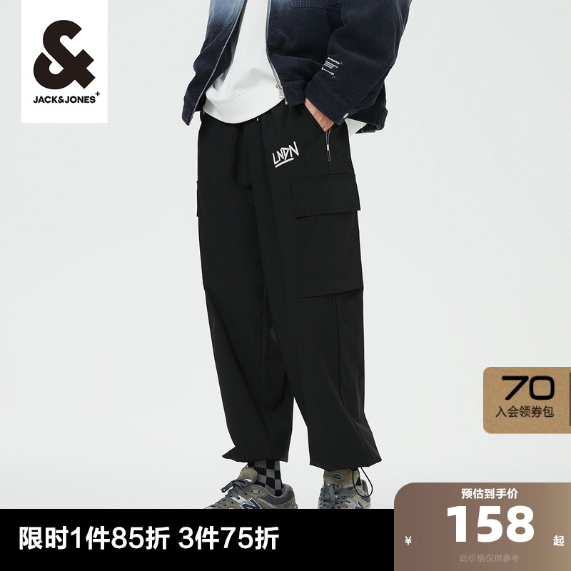 松紧抽绳腰头 工装风口袋 立体字母刺绣