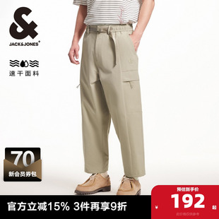 男装 杰克琼斯夏季 速干百搭休闲舒适可调节腰头九分裤 日系工装 新款