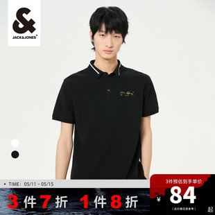 SHIRT短袖 t恤男士 潮流翻领T恤刺绣通勤POLO 杰克琼斯奥特莱斯夏季