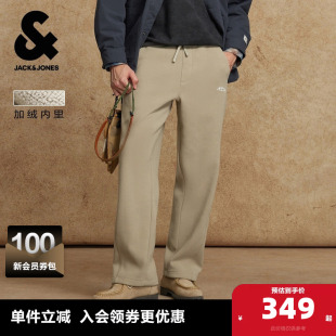 宽松抽绳松紧腰头刺绣舒适百搭加绒休闲长裤 新款 男装 杰克琼斯春季