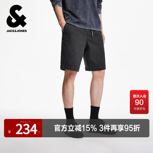 杰克琼斯夏季男装短裤子时尚百搭流行略宽松水洗工艺牛仔字母印花