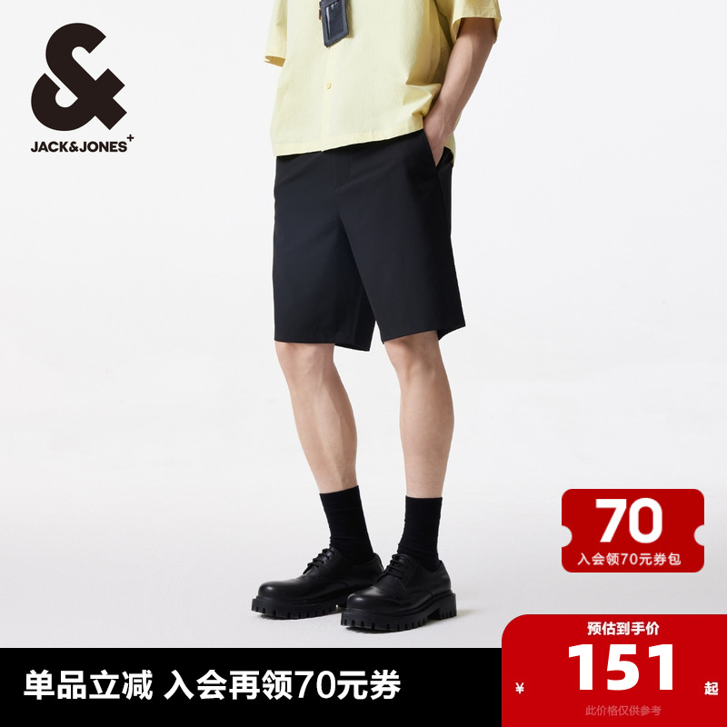 杰克琼斯outlets春季新款宽松图案刺绣简约休闲短裤裤子男裤男