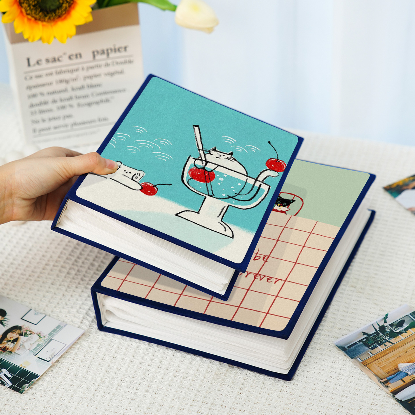 手绘卡通插页相册本3寸4寸拍立得照片收纳册影集大容量相簿纪念册