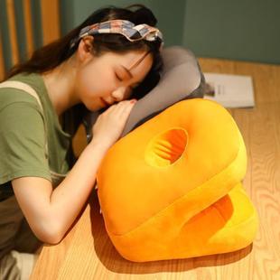 儿童睡觉专用枕趴着睡神器 爬桌子上睡枕抱枕带洞小学生午睡枕四季