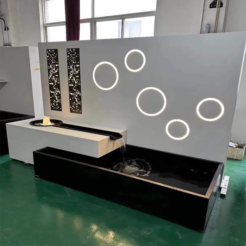 不锈钢水幕墙流水墙假山流水景墙背景墙水景隔断屏风隔断墙