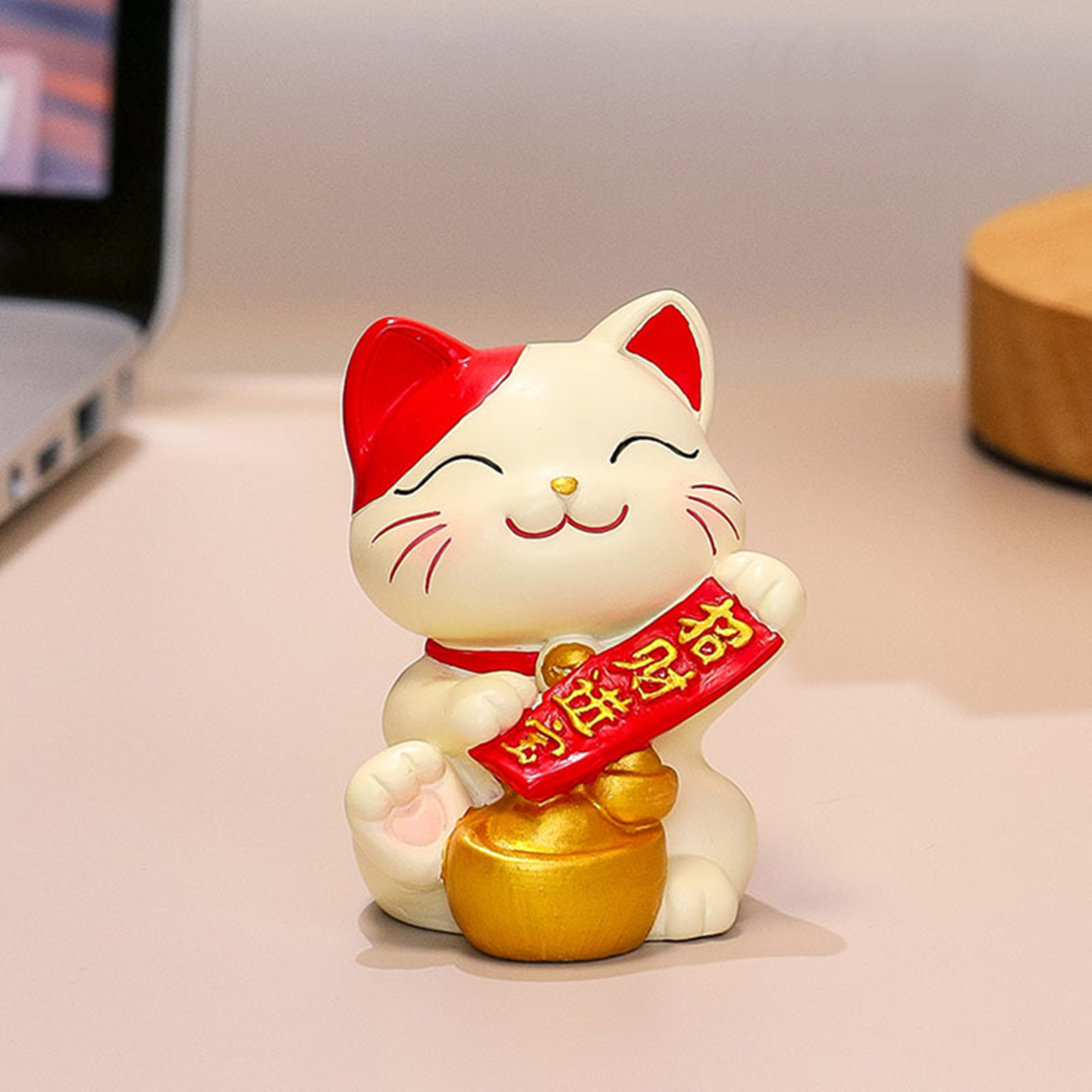 可爱招财猫摆件创意卡通小猫办公室收银台桌面装饰旺财吉祥物礼品