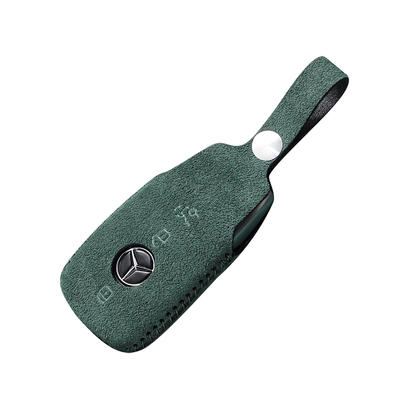 适用奔驰E300L钥匙套翻毛皮E级GLE450壳C260L包A200L扣GLC300LS级