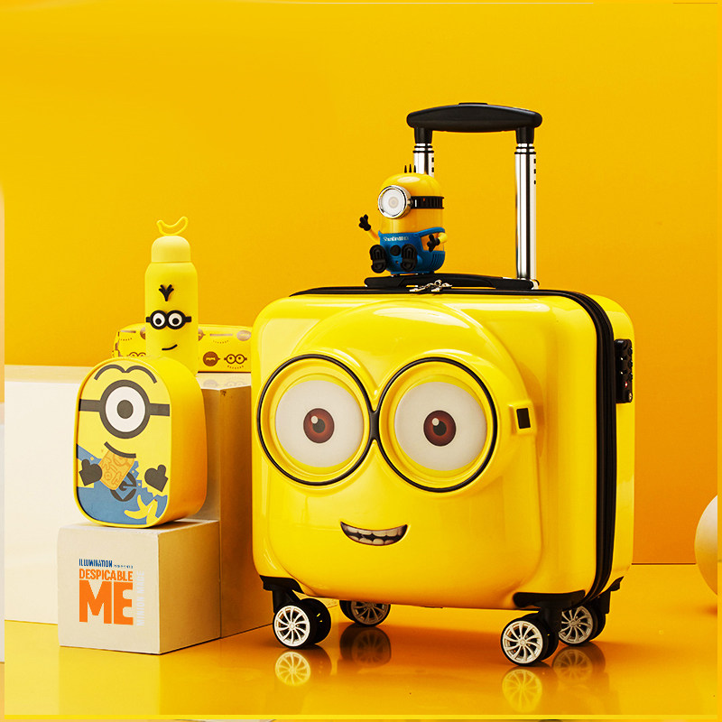 Y&Q行李箱20寸18卡通儿童成人拉杆小可登机坐骑黄人万向轮旅行箱