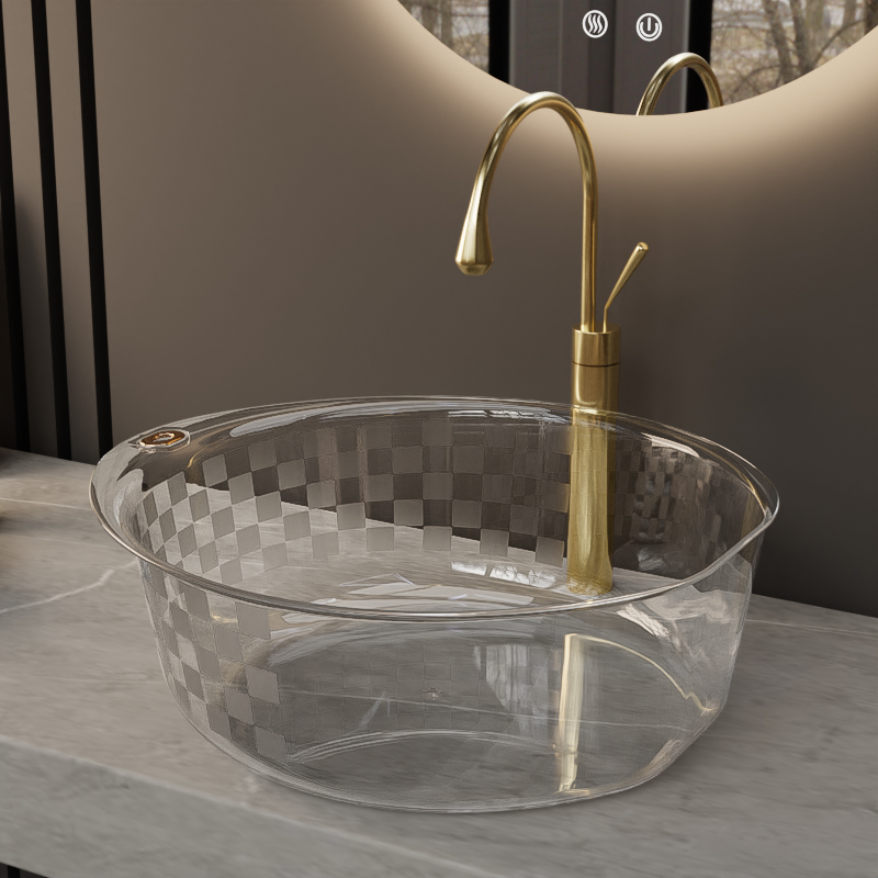 加厚可悬挂脸盆轻奢高透