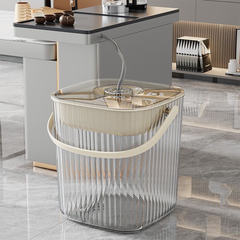 桌面茶渣桶手提式透明茶水桶