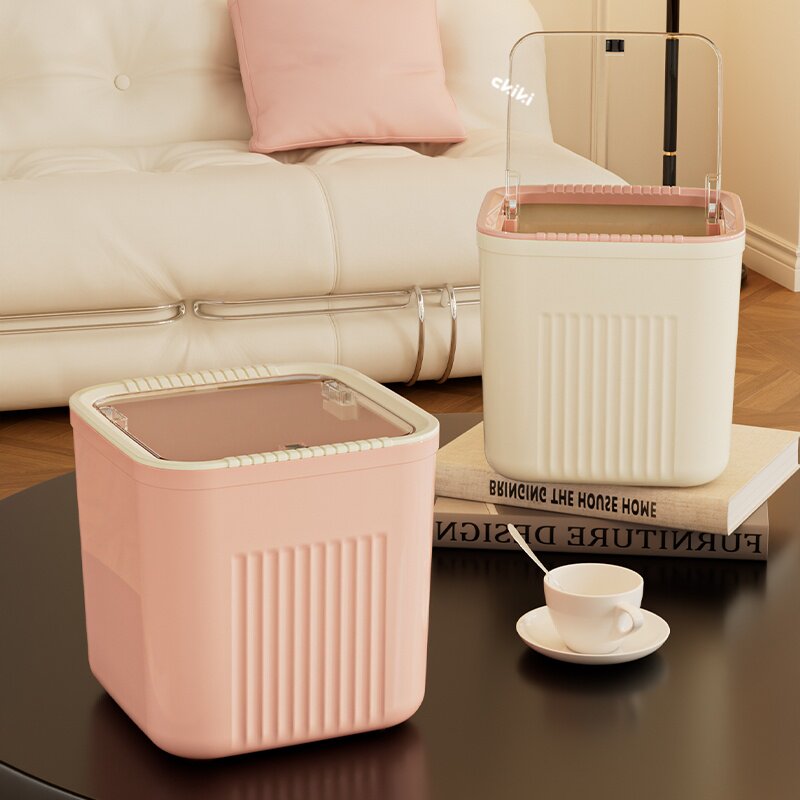 可爱粉色桌面垃圾桶洗脸巾收纳桶