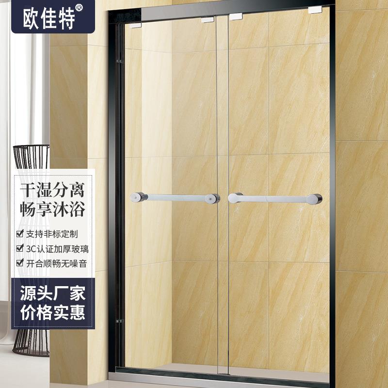 整体淋浴房一字型公寓别墅移门式淋浴房酒店家用干湿分离隔断浴室