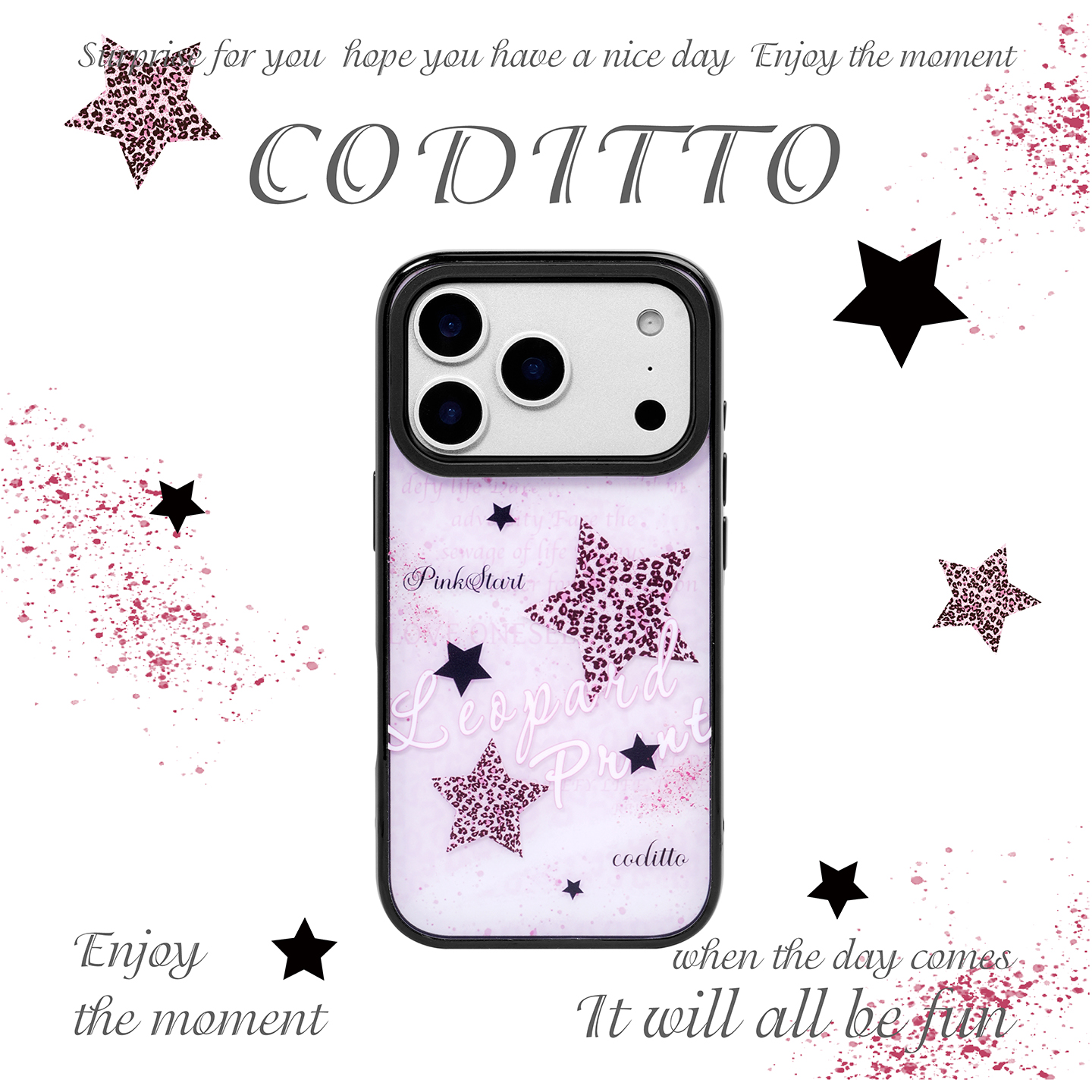 coditto豹纹星星双层17pro手机壳