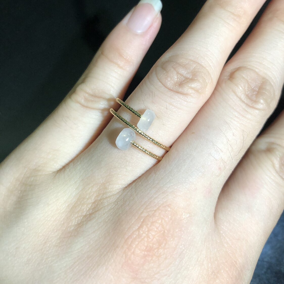 天然翡翠平安扣戒指银金甜甜圈活口可节女戒翡翠