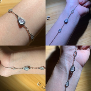 天然翡翠A货缅料高冰葫芦紫罗兰貔貅手链通体925银镶玉手链