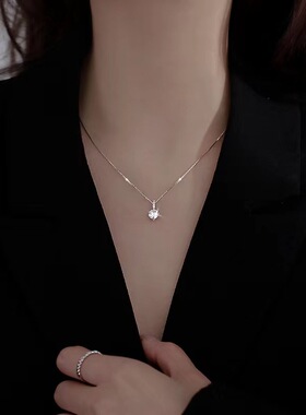 s925纯银mini钻项链女小众气质简