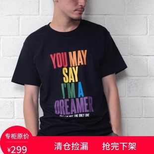 【adlib清仓店】ad-lib香港潮牌 彩虹色DREAMER印花标语短袖T恤