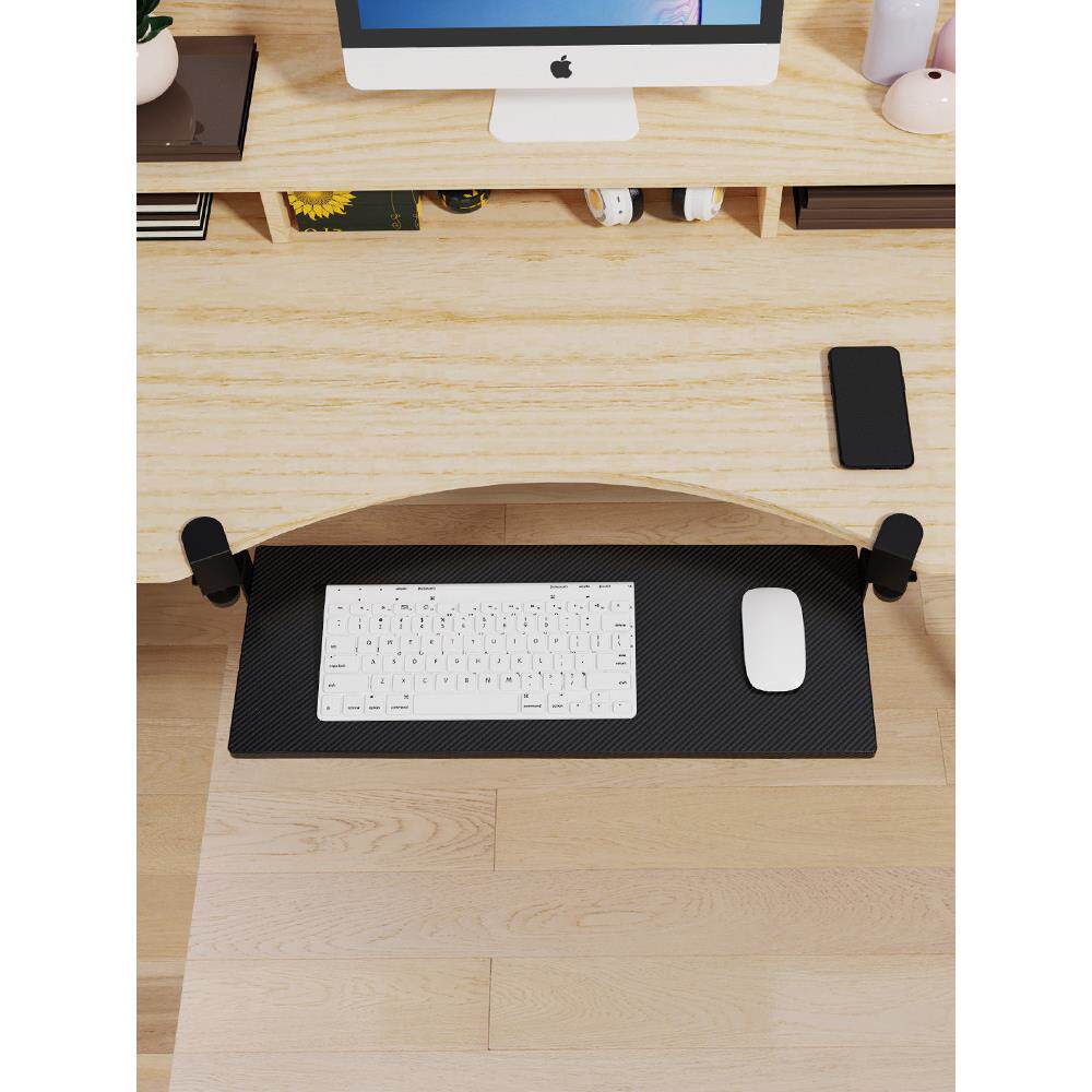 键盘托盘无打孔抽屉桌面托盘旋转键盘架下的桌面电脑鼠标存储支架