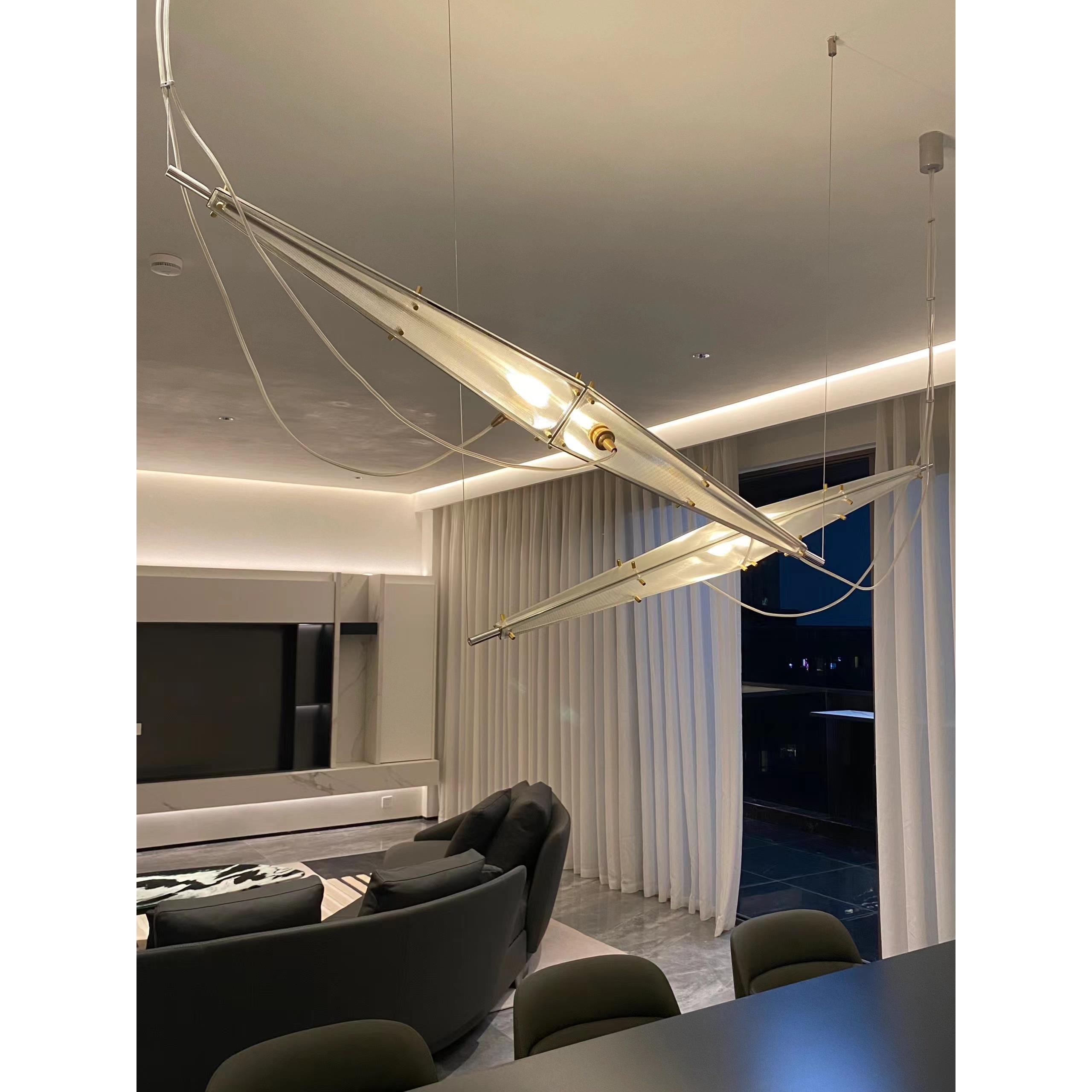 陈星宇餐厅吊灯现代简约复式别墅客厅LOFT挑空楼梯设计师吧台灯具