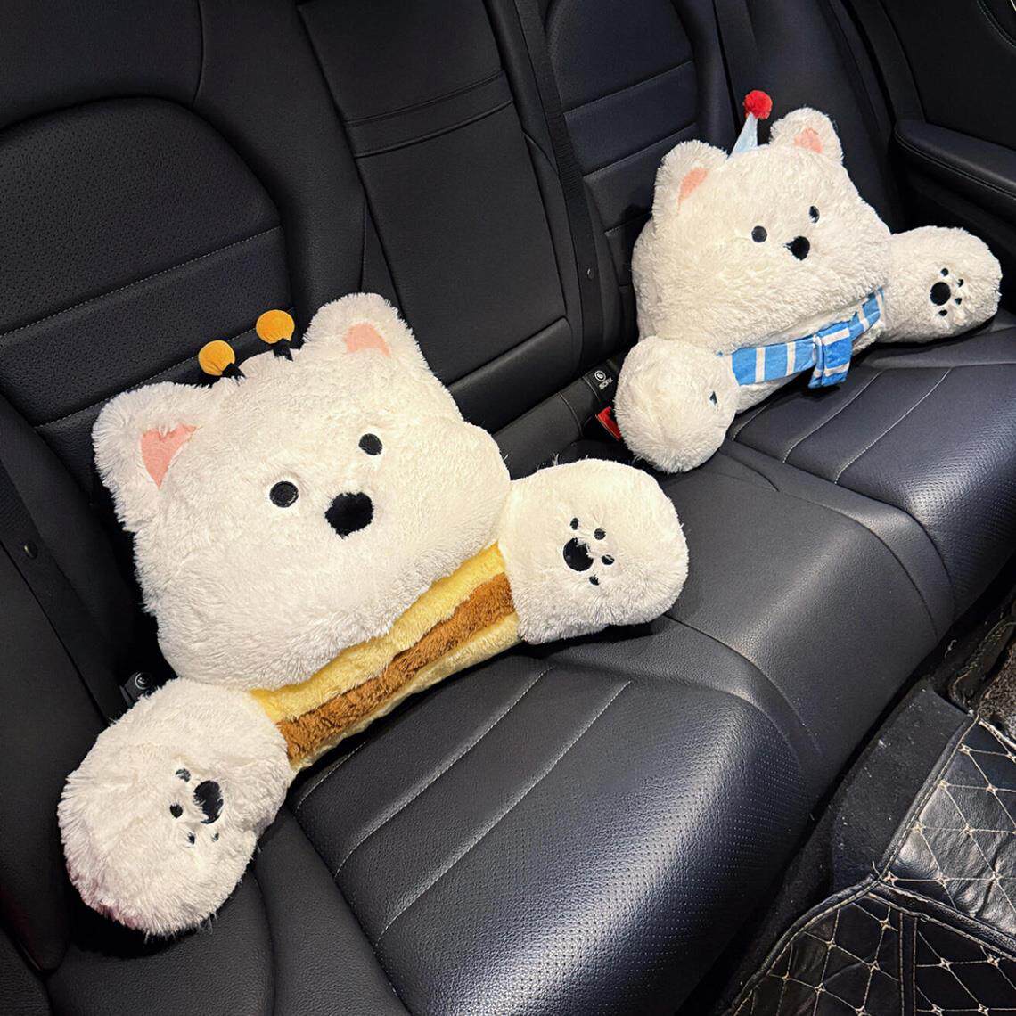 可爱小狗汽车腰靠护腰四季通用车载装饰品车内靠枕座椅腰靠卡通新