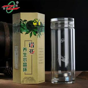 诺亚口杯养生双层水晶玻璃杯保温泡茶杯车载隔热办公可携式商务水