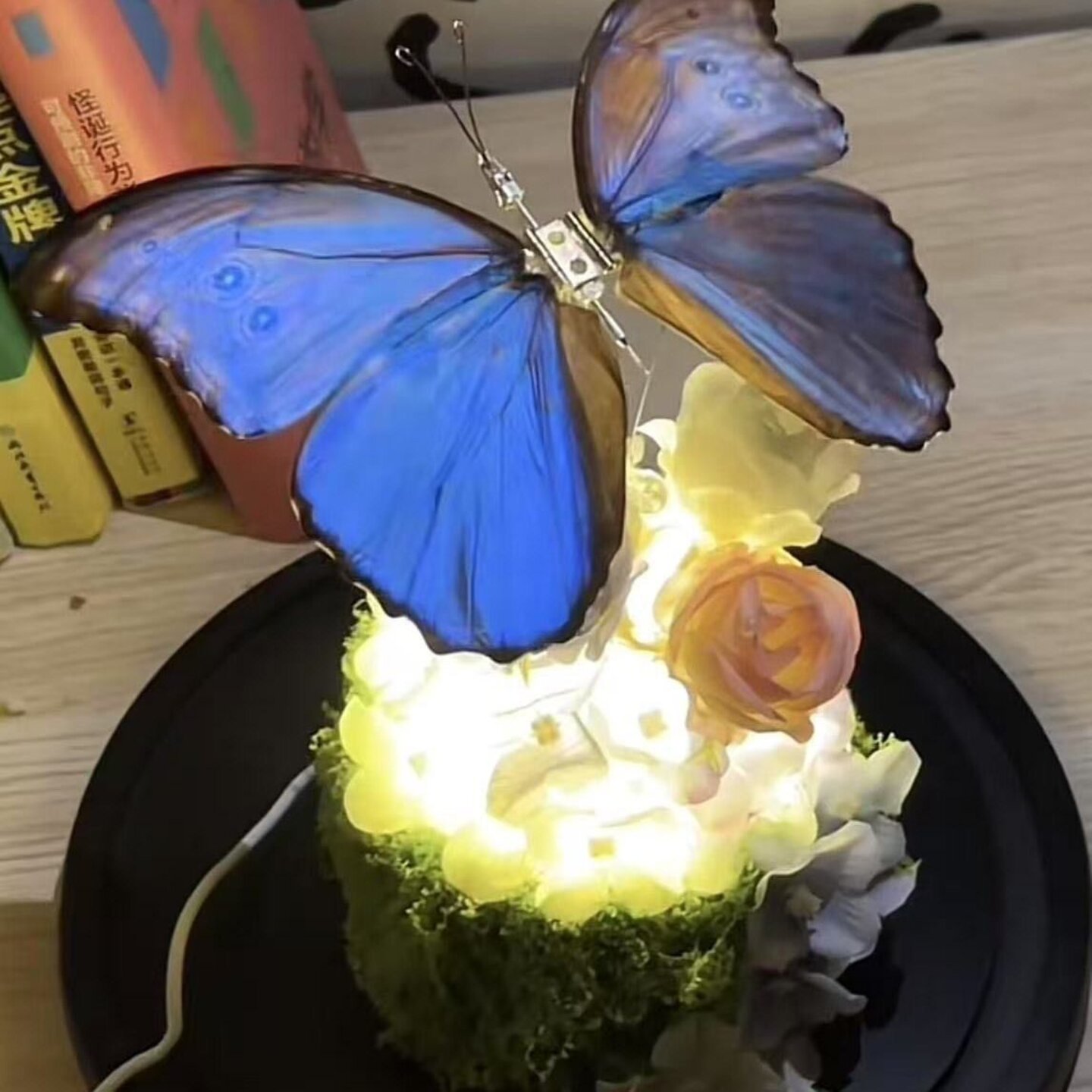 机械蝴蝶diy手工自制材料包仿真蝴蝶小夜灯送女生女朋友生日礼物