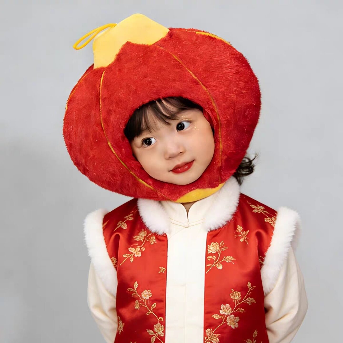 2026马年马上有钱红色发财福马头套帽子搞怪卡通儿童拍照摄影道具