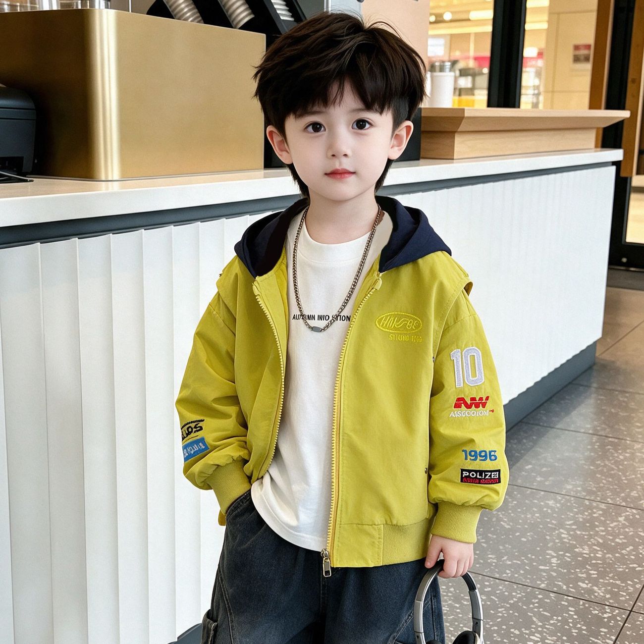 男童春秋季连帽外套小男孩2026新款今年流行爆款儿童秋装夹克衣服