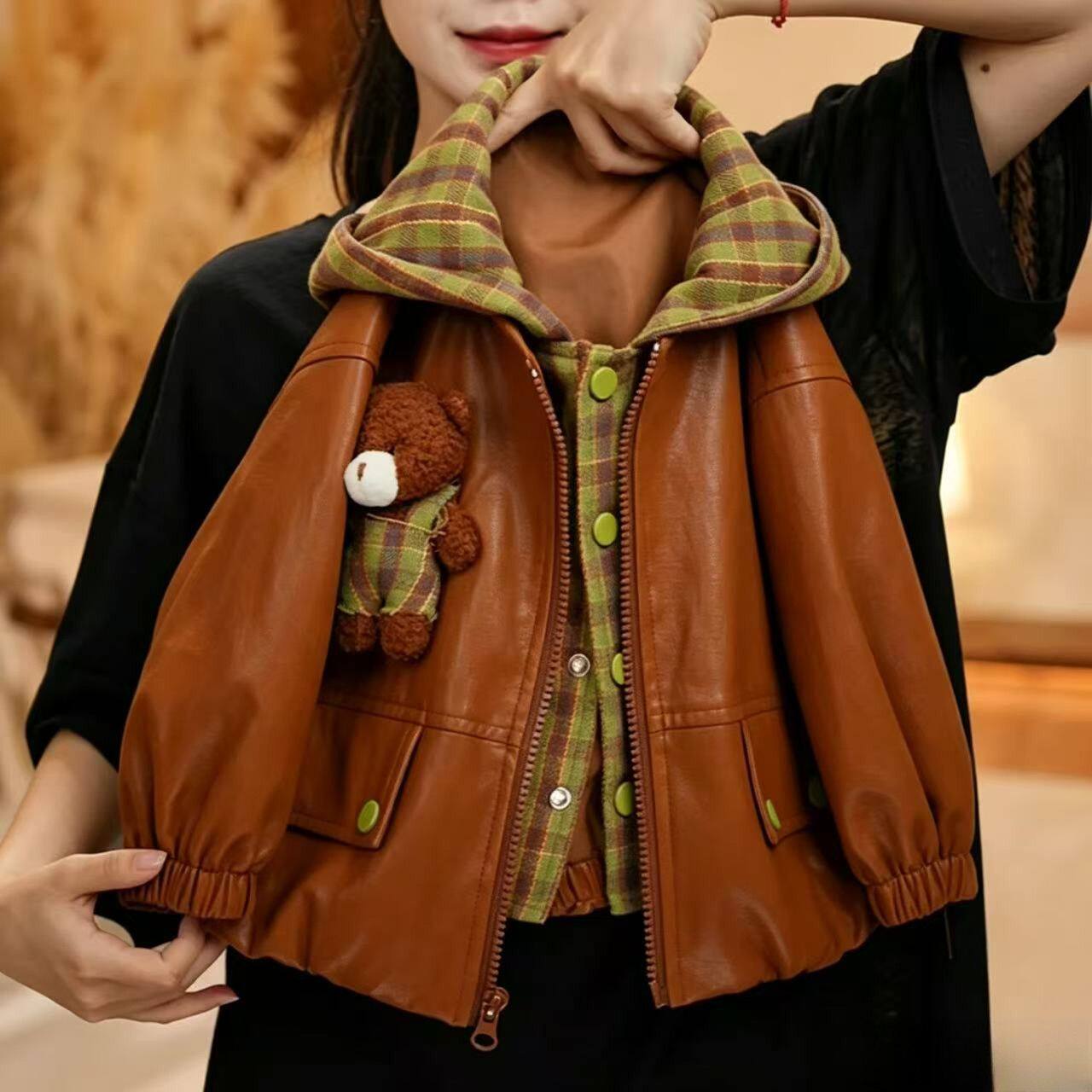 2026秋装新款儿童男女童小宝宝童装秋季外套连帽长袖拼色贴布短款