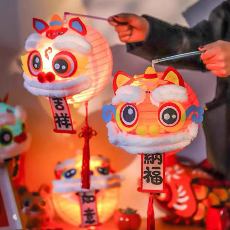 传统新年醒狮灯笼儿童手提发光手图片