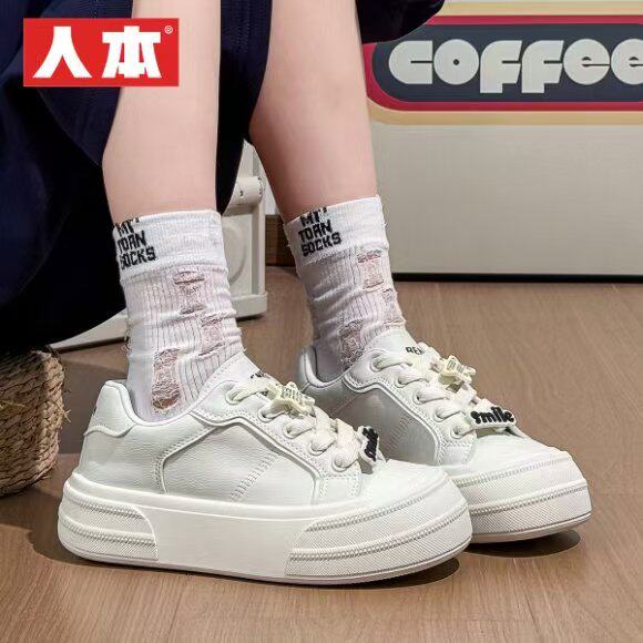 人本春夏新款女鞋新品爆款ins厚底小白鞋运动大头鞋百搭板鞋潮流