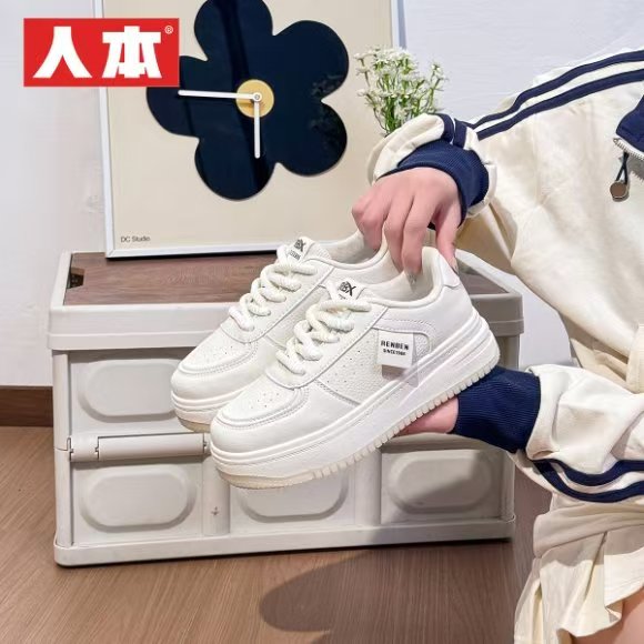 人本小白鞋厚底女款休闲板鞋