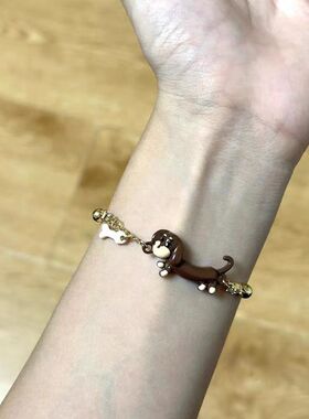 可爱童趣腊肠小狗手链小众设计高级配饰时尚轻奢卡通个性百搭