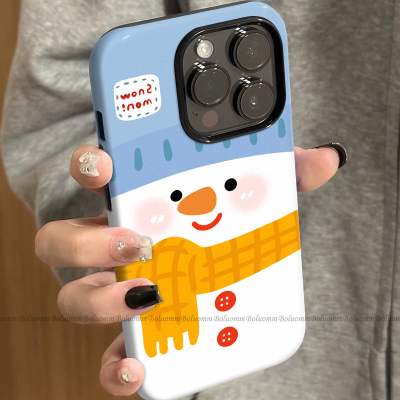 菲林适用于苹果17promax手机壳雪人围巾iphone12/13套硅胶14max全包防摔xs可爱日韩15plus网红新款女air潮牌6
