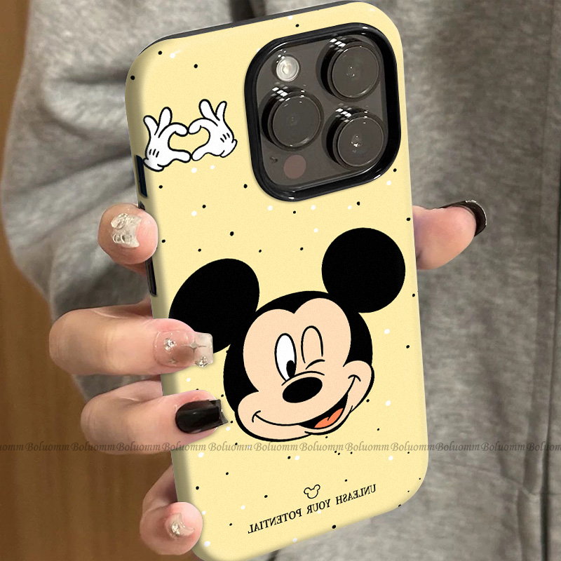 菲林适用于苹果17promax手机壳比心米奇iphone12/13套硅胶14max全包防摔xs卡通欧美15plus网红新款女air潮牌6