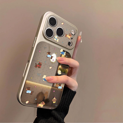 适用苹果17promax手机壳iPhone16pro新款16plus镜面15大视窗套硅胶14防摔13女款全包air秒变17高级苹果腊肠狗